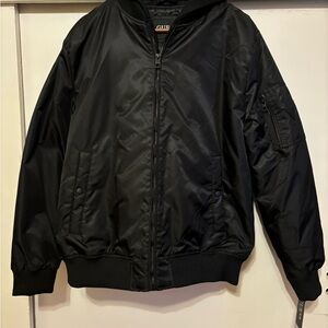 GUESS Men's Bomber Jacket with Removable Hooded Inset